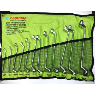 مجموعه 12 عددی آچار دوسر رینگی ایستمن -  Eastman