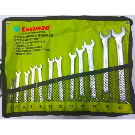 مجموعه 12 عددی آچار یکسر رینگ یکسر تخت ایستمن - Eastman